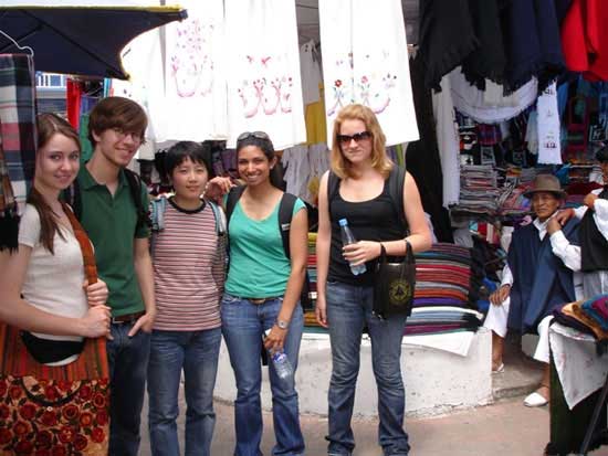 International Volunteers in Otavalo Market